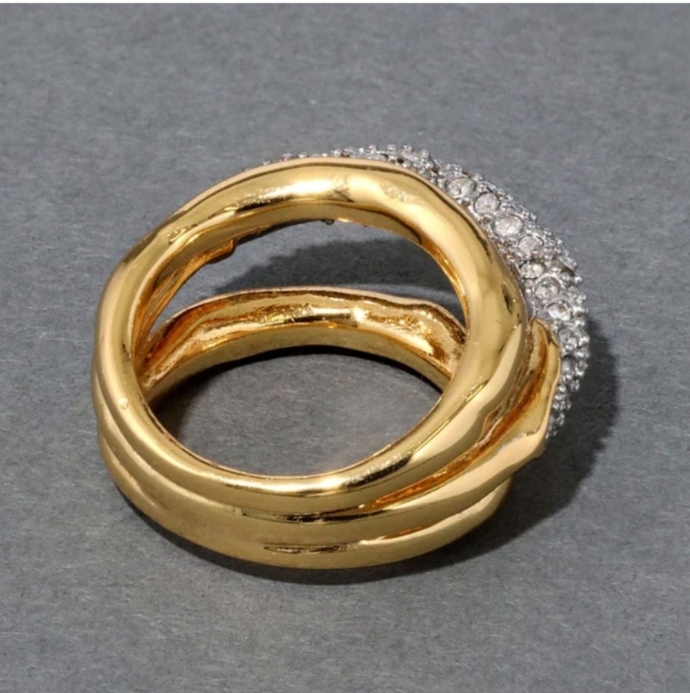 Alexis Bittar Solanales Crystal Orbiting Ring-gold Size 7 - Picture 5 of 7